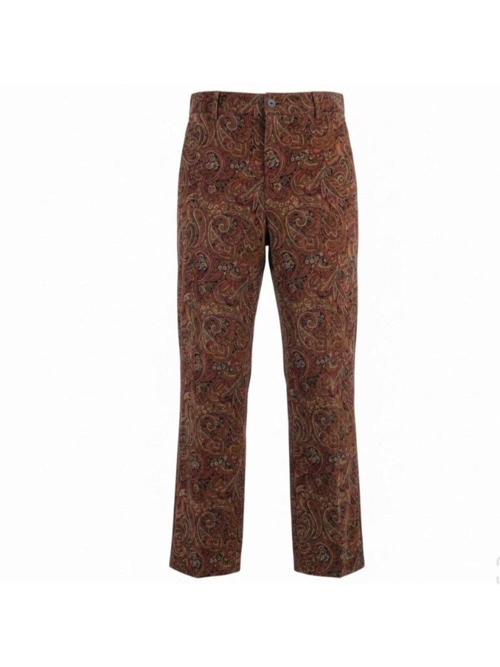 Rafaella Womens Brown Paisley Corduroy Stylish Pants Petite Size10P